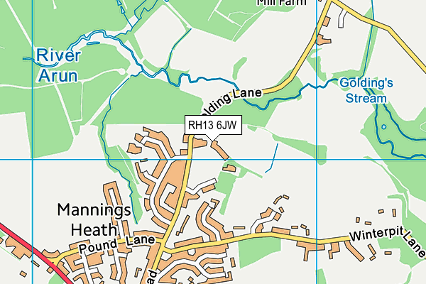 RH13 6JW map - OS VectorMap District (Ordnance Survey) RH13 6JW map - OS VectorMap District (Ordnance Survey)