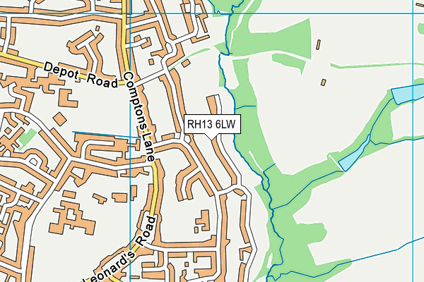 RH13 6LW map - OS VectorMap District (Ordnance Survey) RH13 6LW map - OS VectorMap District (Ordnance Survey)