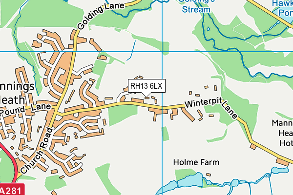 RH13 6LX map - OS VectorMap District (Ordnance Survey) RH13 6LX map - OS VectorMap District (Ordnance Survey)
