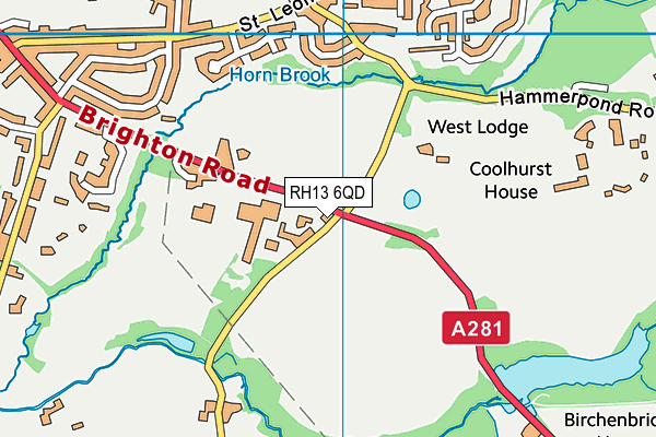 RH13 6QD map - OS VectorMap District (Ordnance Survey) RH13 6QD map - OS VectorMap District (Ordnance Survey)
