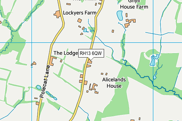 RH13 6QW map - OS VectorMap District (Ordnance Survey) RH13 6QW map - OS VectorMap District (Ordnance Survey)
