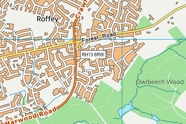RH13 6RW map - OS VectorMap District (Ordnance Survey) RH13 6RW map - OS VectorMap District (Ordnance Survey)