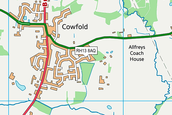 RH13 8AQ map - OS VectorMap District (Ordnance Survey)