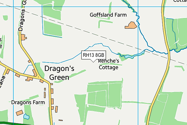 RH13 8GB map - OS VectorMap District (Ordnance Survey)