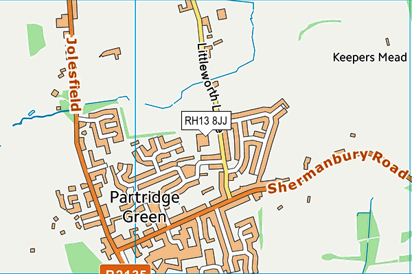 RH13 8JJ map - OS VectorMap District (Ordnance Survey) RH13 8JJ map - OS VectorMap District (Ordnance Survey)