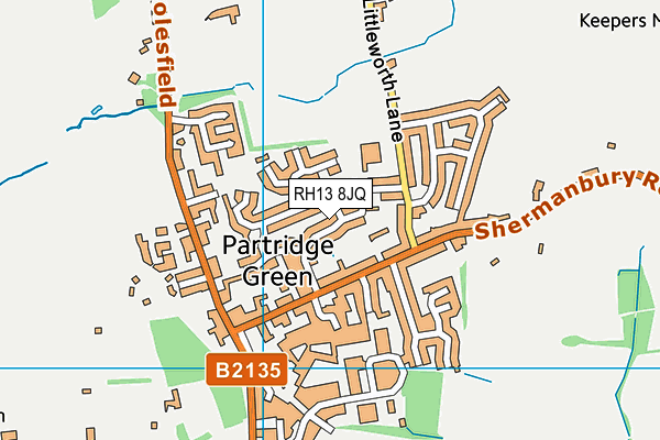 RH13 8JQ map - OS VectorMap District (Ordnance Survey) RH13 8JQ map - OS VectorMap District (Ordnance Survey)
