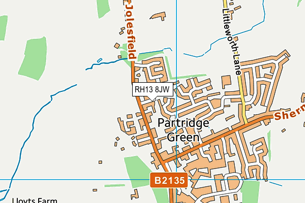 RH13 8JW map - OS VectorMap District (Ordnance Survey) RH13 8JW map - OS VectorMap District (Ordnance Survey)