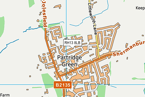 RH13 8LB map - OS VectorMap District (Ordnance Survey) RH13 8LB map - OS VectorMap District (Ordnance Survey)