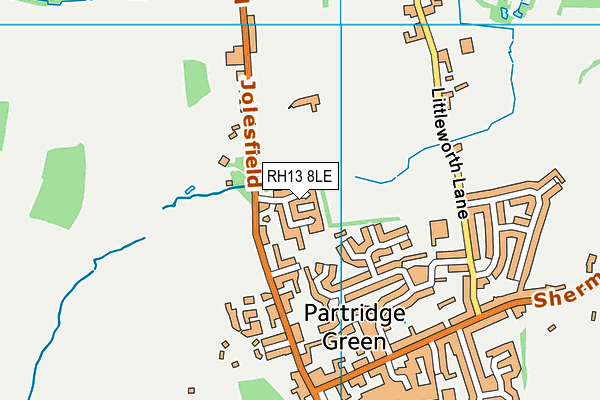 RH13 8LE map - OS VectorMap District (Ordnance Survey) RH13 8LE map - OS VectorMap District (Ordnance Survey)