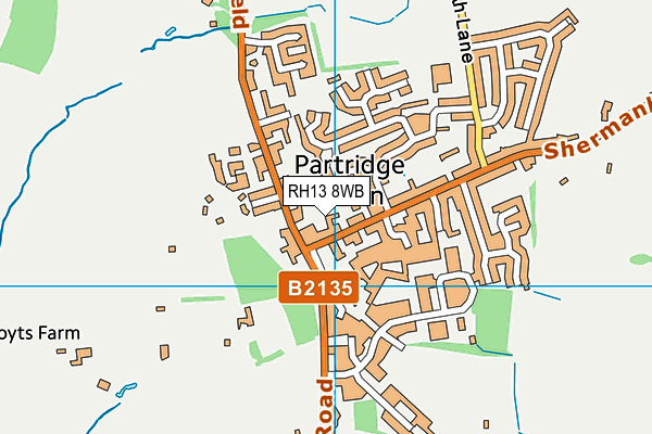 RH13 8WB map - OS VectorMap District (Ordnance Survey) RH13 8WB map - OS VectorMap District (Ordnance Survey)