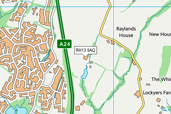 RH13 9AQ map - OS VectorMap District (Ordnance Survey) RH13 9AQ map - OS VectorMap District (Ordnance Survey)