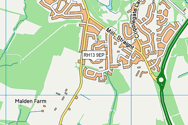 RH13 9EP map - OS VectorMap District (Ordnance Survey) RH13 9EP map - OS VectorMap District (Ordnance Survey)