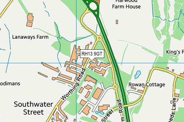 RH13 9GT map - OS VectorMap District (Ordnance Survey) RH13 9GT map - OS VectorMap District (Ordnance Survey)