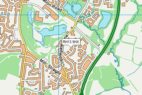 RH13 9HX map - OS VectorMap District (Ordnance Survey) RH13 9HX map - OS VectorMap District (Ordnance Survey)