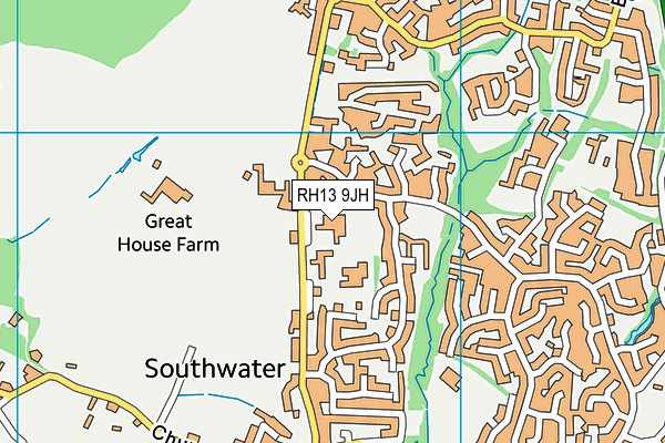 RH13 9JH map - OS VectorMap District (Ordnance Survey) RH13 9JH map - OS VectorMap District (Ordnance Survey)