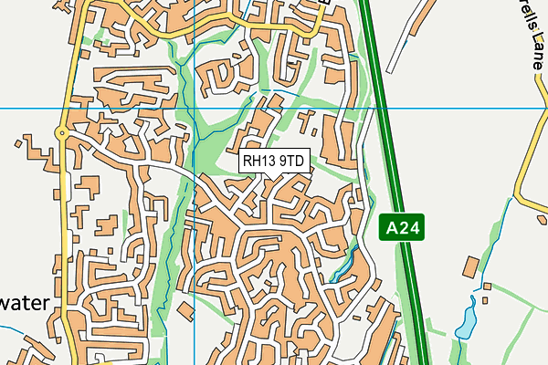 RH13 9TD map - OS VectorMap District (Ordnance Survey) RH13 9TD map - OS VectorMap District (Ordnance Survey)