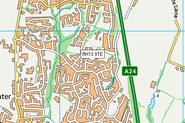 RH13 9TE map - OS VectorMap District (Ordnance Survey) RH13 9TE map - OS VectorMap District (Ordnance Survey)