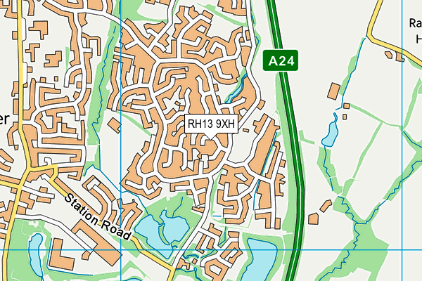 RH13 9XH map - OS VectorMap District (Ordnance Survey) RH13 9XH map - OS VectorMap District (Ordnance Survey)