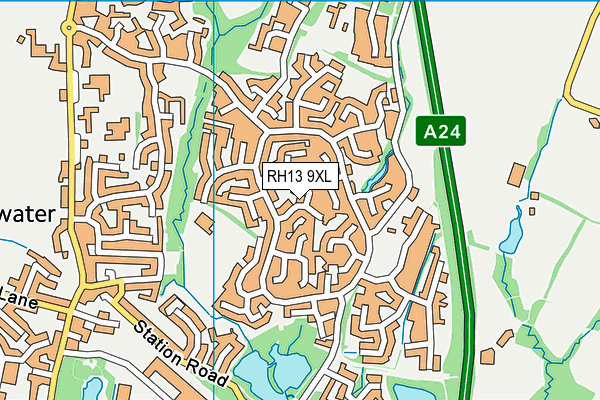 RH13 9XL map - OS VectorMap District (Ordnance Survey) RH13 9XL map - OS VectorMap District (Ordnance Survey)