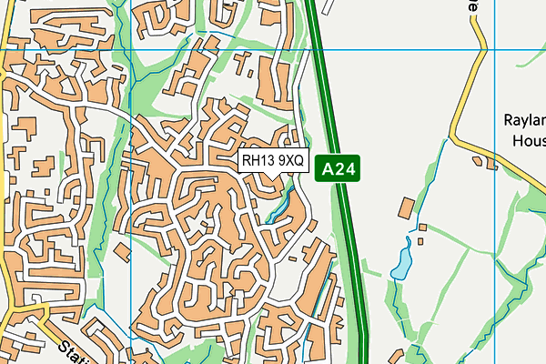 RH13 9XQ map - OS VectorMap District (Ordnance Survey) RH13 9XQ map - OS VectorMap District (Ordnance Survey)