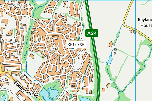 RH13 9XR map - OS VectorMap District (Ordnance Survey) RH13 9XR map - OS VectorMap District (Ordnance Survey)