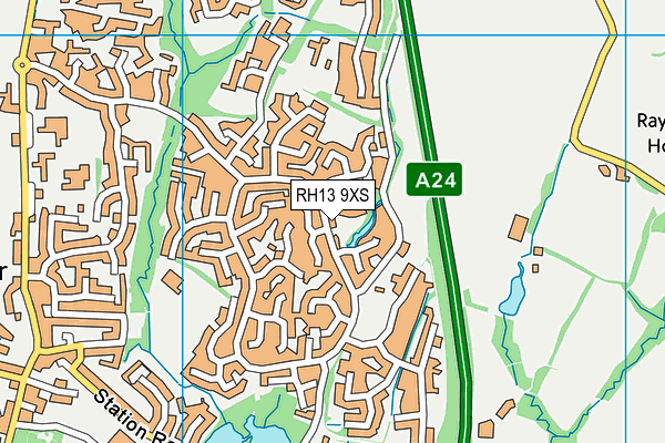 RH13 9XS map - OS VectorMap District (Ordnance Survey) RH13 9XS map - OS VectorMap District (Ordnance Survey)