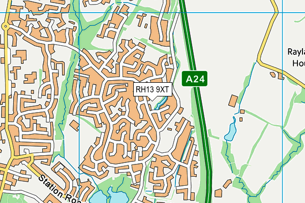 RH13 9XT map - OS VectorMap District (Ordnance Survey) RH13 9XT map - OS VectorMap District (Ordnance Survey)