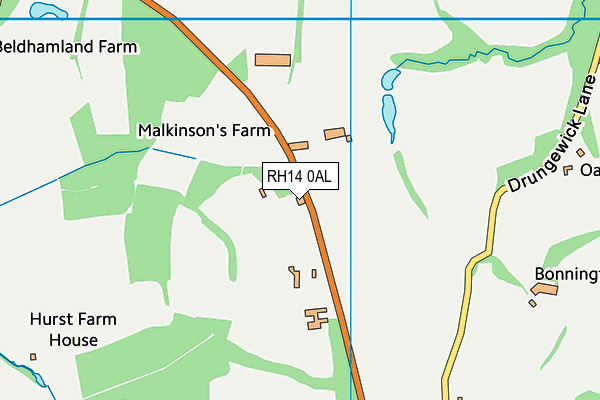RH14 0AL map - OS VectorMap District (Ordnance Survey) RH14 0AL map - OS VectorMap District (Ordnance Survey)