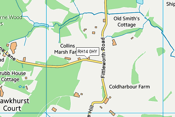 RH14 0HY map - OS VectorMap District (Ordnance Survey) RH14 0HY map - OS VectorMap District (Ordnance Survey)
