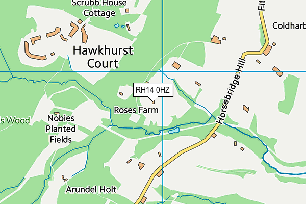 RH14 0HZ map - OS VectorMap District (Ordnance Survey)