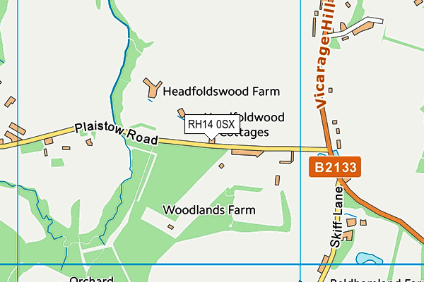 RH14 0SX map - OS VectorMap District (Ordnance Survey)