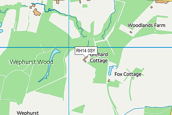 RH14 0SY map - OS VectorMap District (Ordnance Survey)