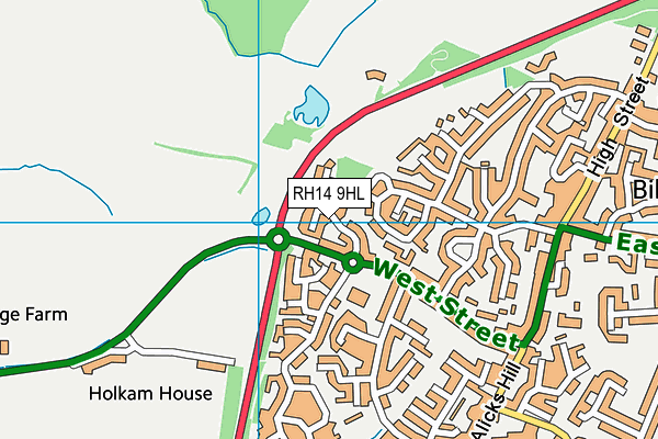 RH14 9HL map - OS VectorMap District (Ordnance Survey)