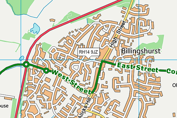 RH14 9JZ map - OS VectorMap District (Ordnance Survey)