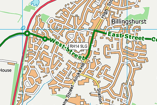 RH14 9LG map - OS VectorMap District (Ordnance Survey) RH14 9LG map - OS VectorMap District (Ordnance Survey)