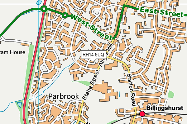 RH14 9UQ map - OS VectorMap District (Ordnance Survey) RH14 9UQ map - OS VectorMap District (Ordnance Survey)