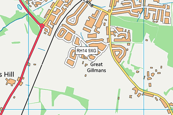 RH14 9XG map - OS VectorMap District (Ordnance Survey) RH14 9XG map - OS VectorMap District (Ordnance Survey)