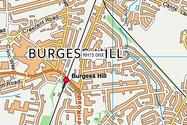 RH15 0HX map - OS VectorMap District (Ordnance Survey)