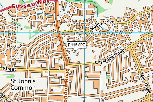 RH15 8PZ map - OS VectorMap District (Ordnance Survey) RH15 8PZ map - OS VectorMap District (Ordnance Survey)