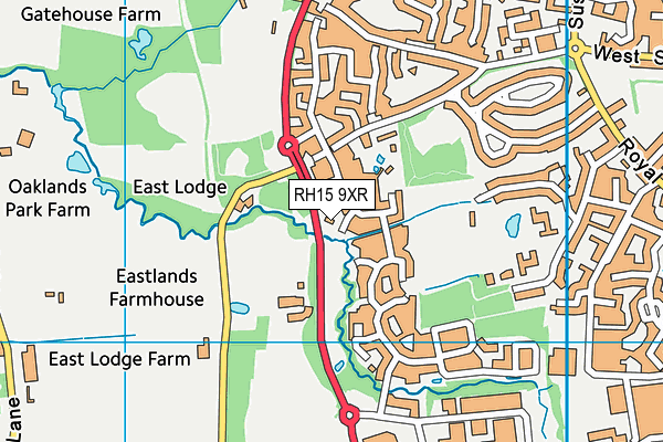 RH15 9XR map - OS VectorMap District (Ordnance Survey)