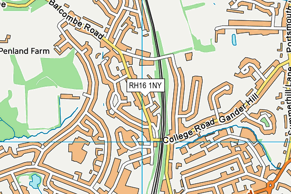 RH16 1NY map - OS VectorMap District (Ordnance Survey) RH16 1NY map - OS VectorMap District (Ordnance Survey)