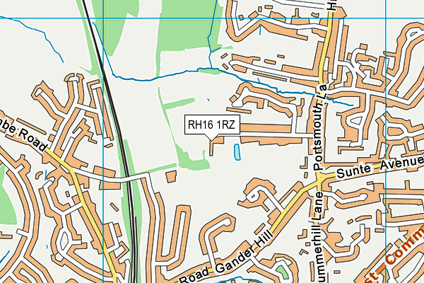 RH16 1RZ map - OS VectorMap District (Ordnance Survey) RH16 1RZ map - OS VectorMap District (Ordnance Survey)
