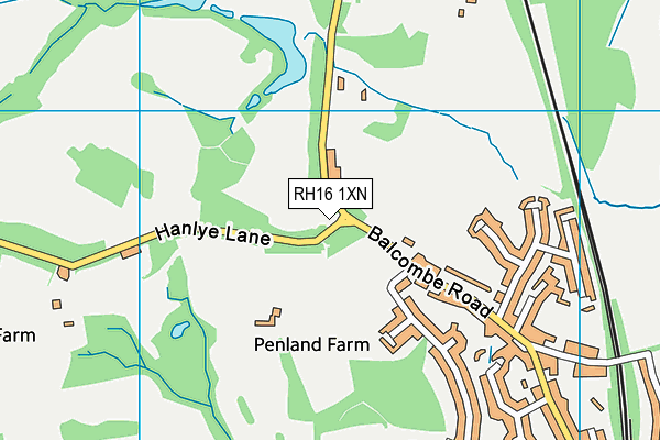 RH16 1XN map - OS VectorMap District (Ordnance Survey) RH16 1XN map - OS VectorMap District (Ordnance Survey)