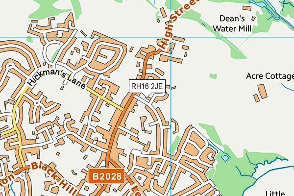 RH16 2JE map - OS VectorMap District (Ordnance Survey) RH16 2JE map - OS VectorMap District (Ordnance Survey)