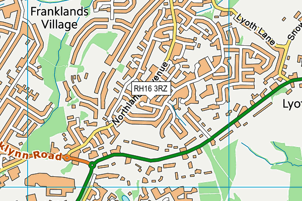 RH16 3RZ map - OS VectorMap District (Ordnance Survey) RH16 3RZ map - OS VectorMap District (Ordnance Survey)