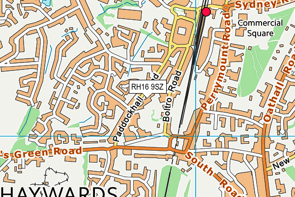RH16 9SZ map - OS VectorMap District (Ordnance Survey) RH16 9SZ map - OS VectorMap District (Ordnance Survey)