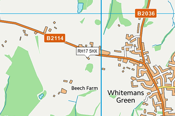 RH17 5HX map - OS VectorMap District (Ordnance Survey) RH17 5HX map - OS VectorMap District (Ordnance Survey)