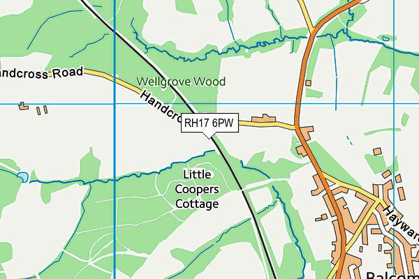 RH17 6PW map - OS VectorMap District (Ordnance Survey) RH17 6PW map - OS VectorMap District (Ordnance Survey)