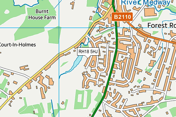 RH18 5HJ map - OS VectorMap District (Ordnance Survey) RH18 5HJ map - OS VectorMap District (Ordnance Survey)