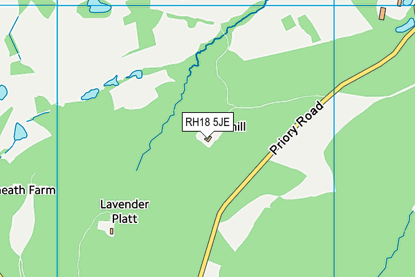 RH18 5JE map - OS VectorMap District (Ordnance Survey)